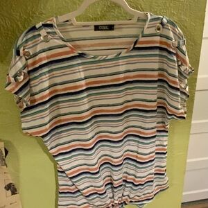 Cure Women's Striped Short Sleeve Top - Multicolor